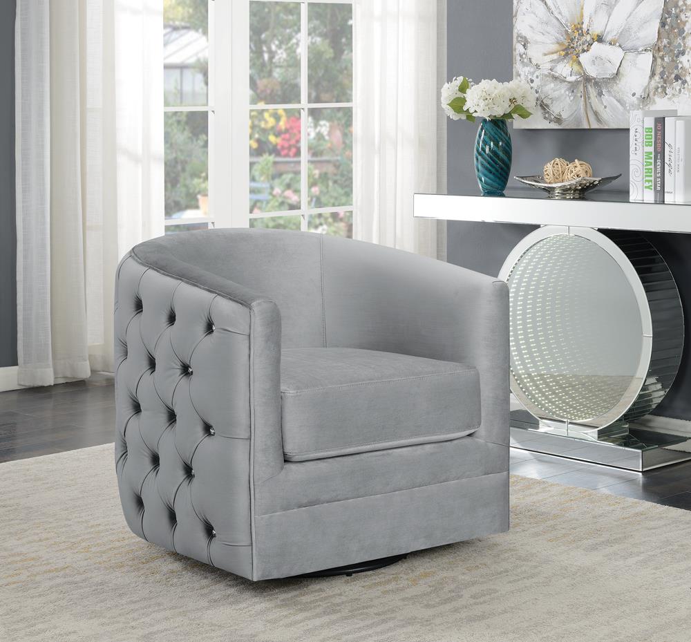 Modern Grey Swivel Accent Chair