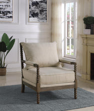 Load image into Gallery viewer, Traditional Oatmeal and Natural Accent Chair
