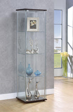 Load image into Gallery viewer, Cappuccino Curio Cabinet with Four Shelves
