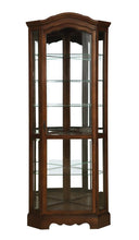 Load image into Gallery viewer, Traditional Rich Brown Corner Curio Cabinet
