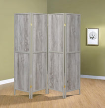 Load image into Gallery viewer, Rustic Grey Driftwood Four-Panel Screen
