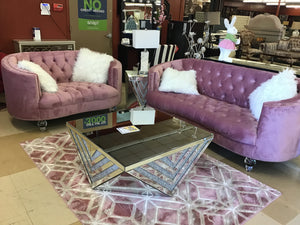 Sofa and loveseat upholstered